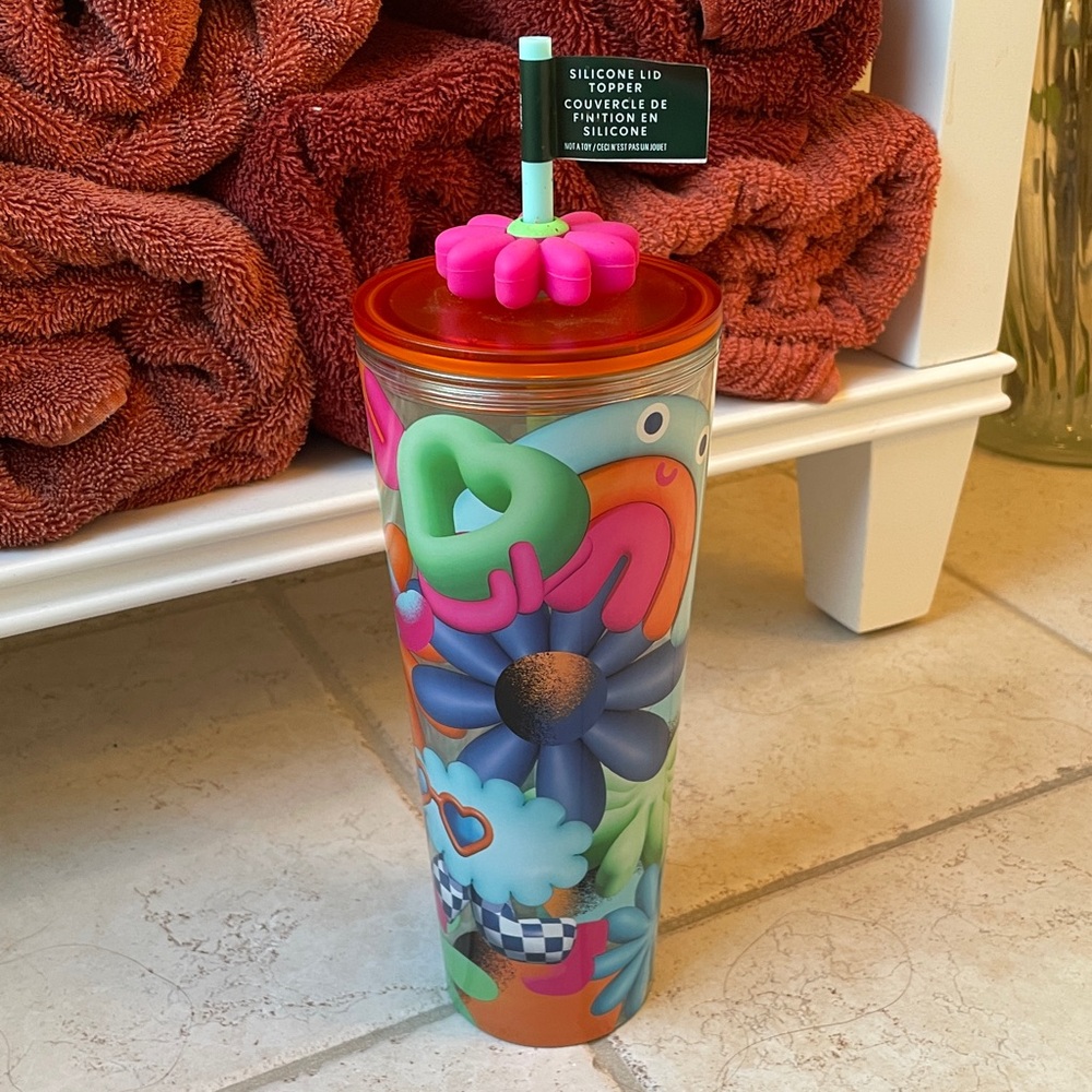 Starbucks Floral 2025 24oz Cold Cup Tumbler NWT - Picture 9 of 10
